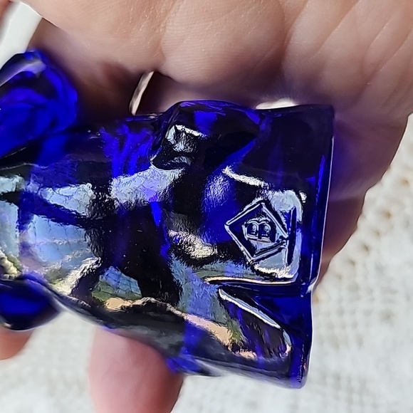 Vintage Boyd Glass cobalt Blue Chuckles the Clown - Picture 6 of 8